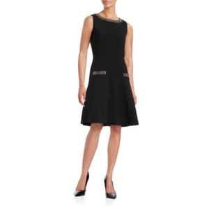 Karl Lagerfeld Studded Fit-and-Flare Dress